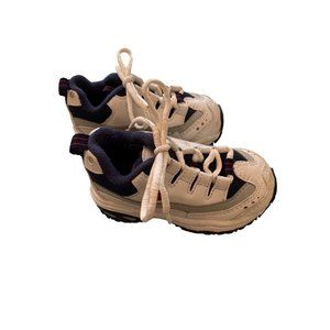 4 (EUR 19.5) Skechers Sport Toddler Sneakers White Navy Blue Leather Lace Up
